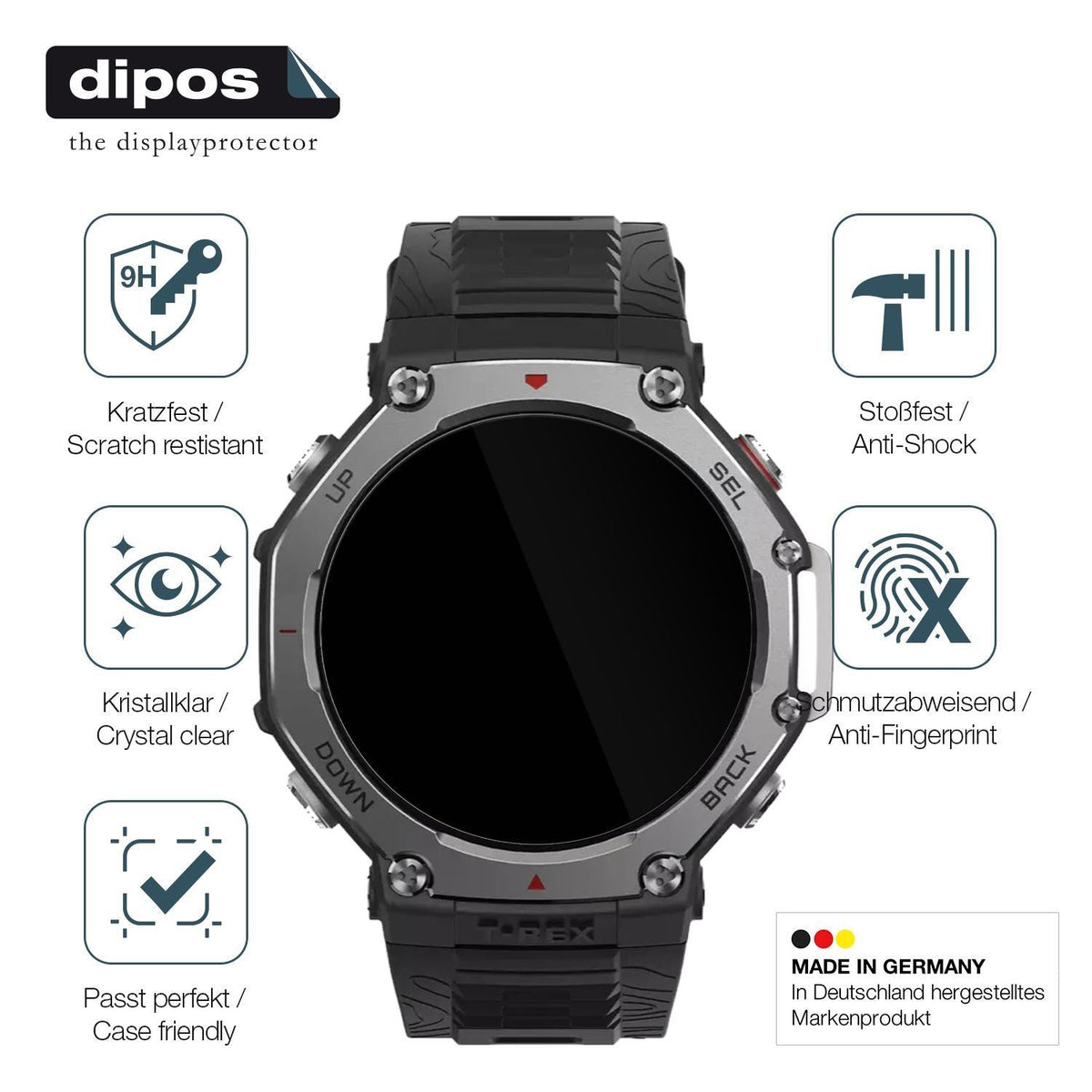2x 9H Schutzfolie für Amazfit T-Rex 3 Panzerfolie (7)