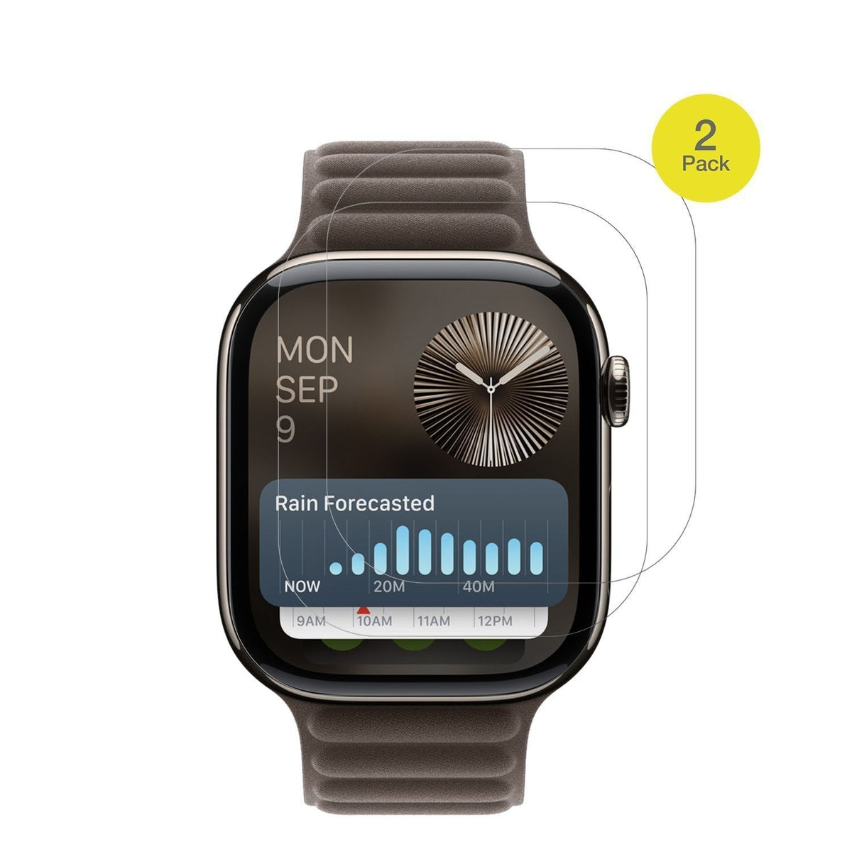 2x Full Cover Schutzfolie matt für Apple Watch Ser (3)