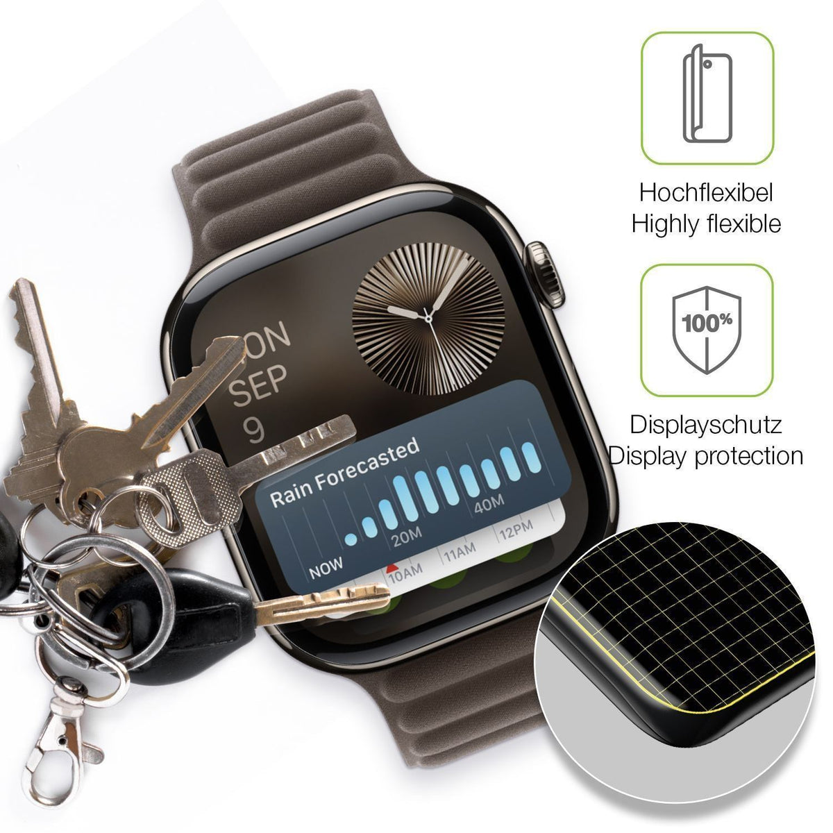 2x Full Cover Schutzfolie matt für Apple Watch Ser (4)