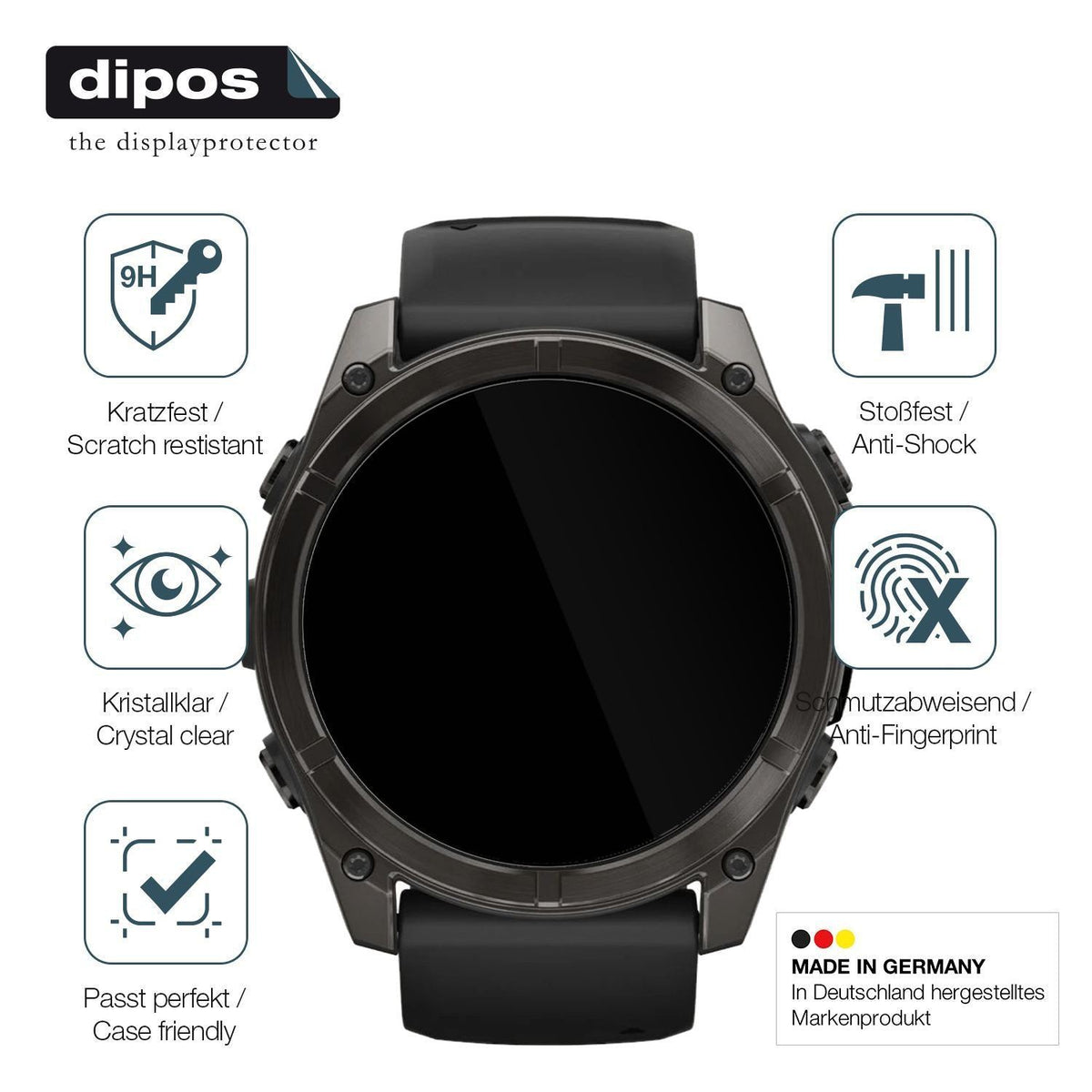 2x 9H Schutzfolie für Garmin Fenix 8 47mm Panzerfo (7)