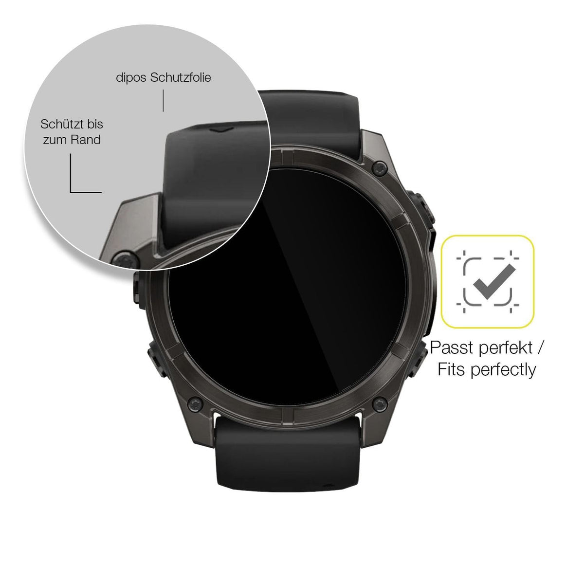 2x 3D Full Cover Schutzfolie für Garmin Fenix 8 47 (6)
