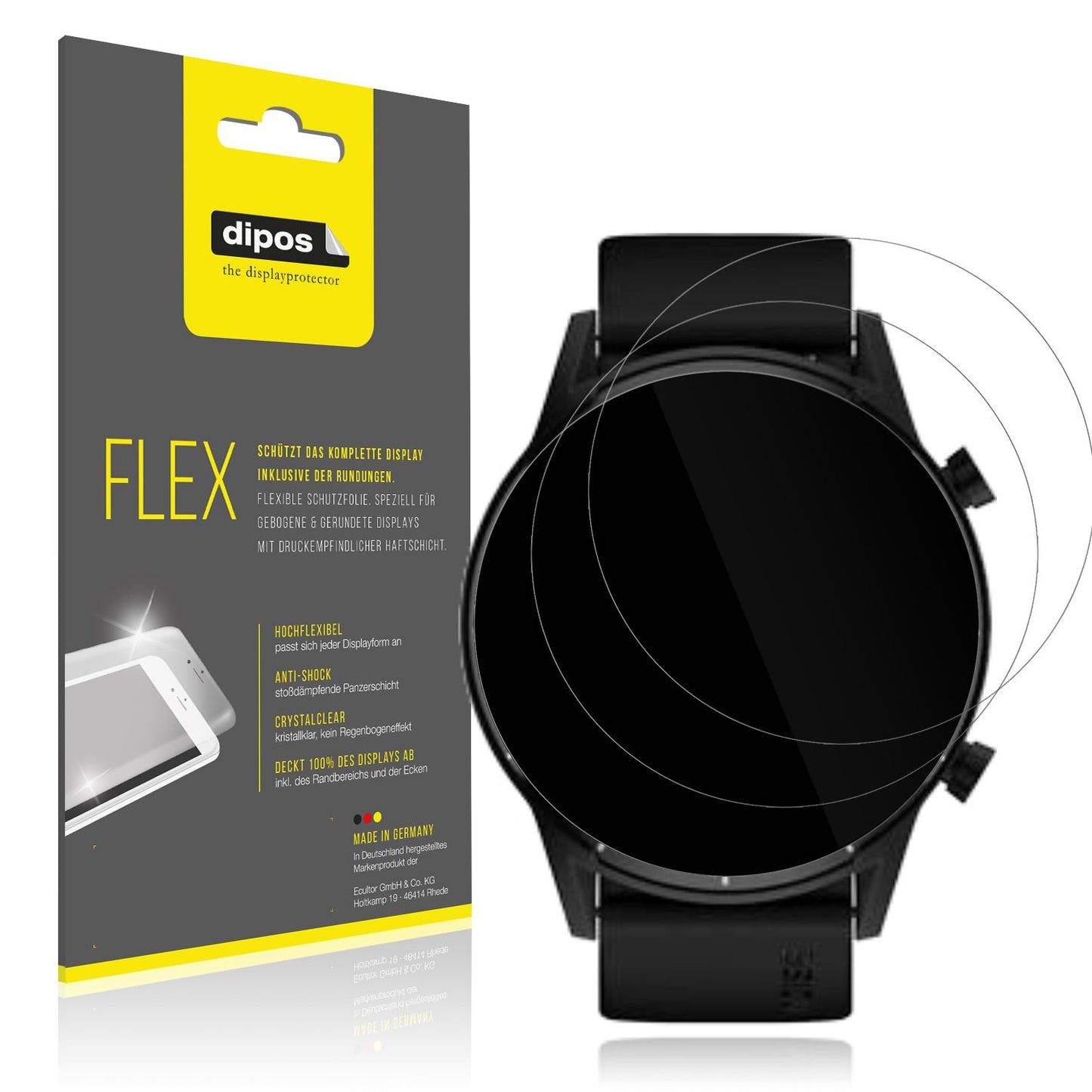 2x 3D Full Cover Schutzfolie für Tecno Watch Pro 2 (1)