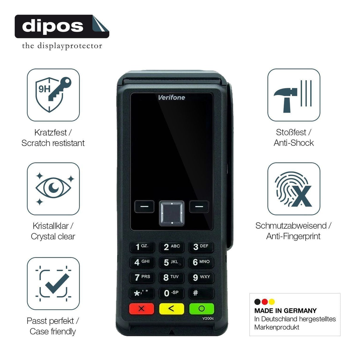 2x 9H Schutzfolie für Verifone V200c Panzerfolie (7)
