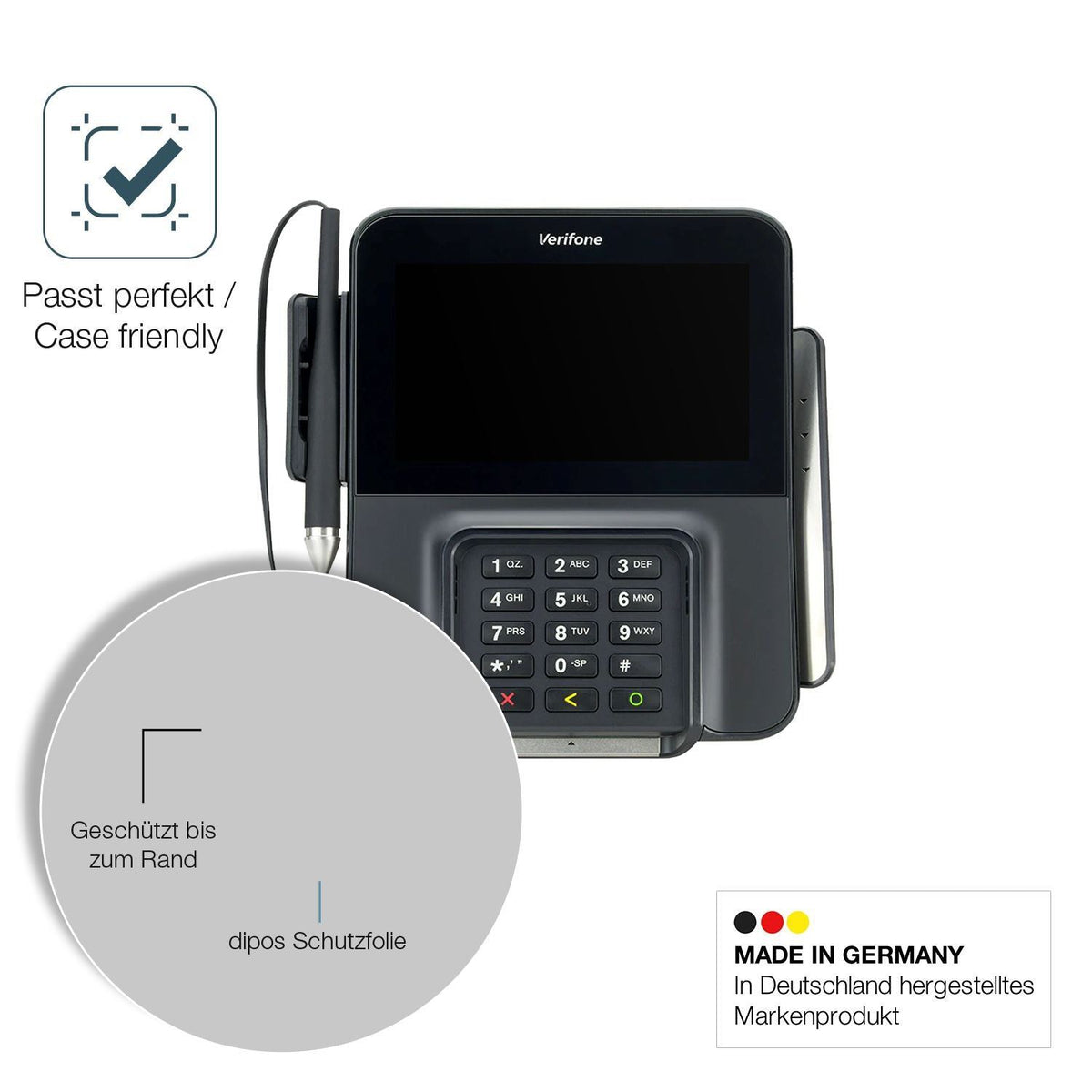 2x 9H Schutzfolie matt für Verifone M400 Panzerfol (6)