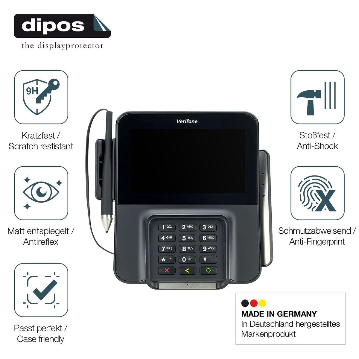 2x 9H Schutzfolie matt für Verifone M400 Panzerfol (7)