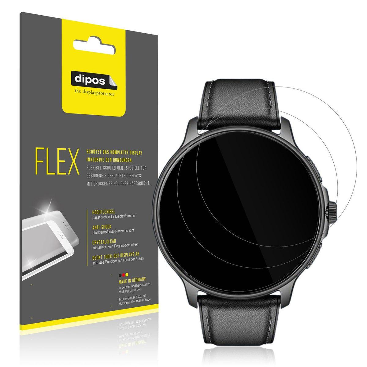 2x 3D Full Cover Schutzfolie für Smartwatch 28.5mm (1)