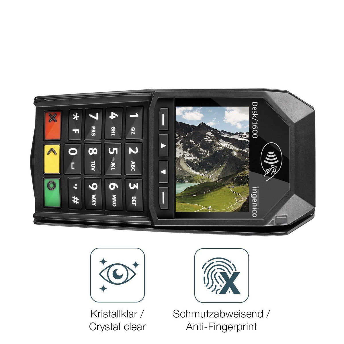 4x Schutzfolie klar für Ingenico Desk 1600 Display (4)