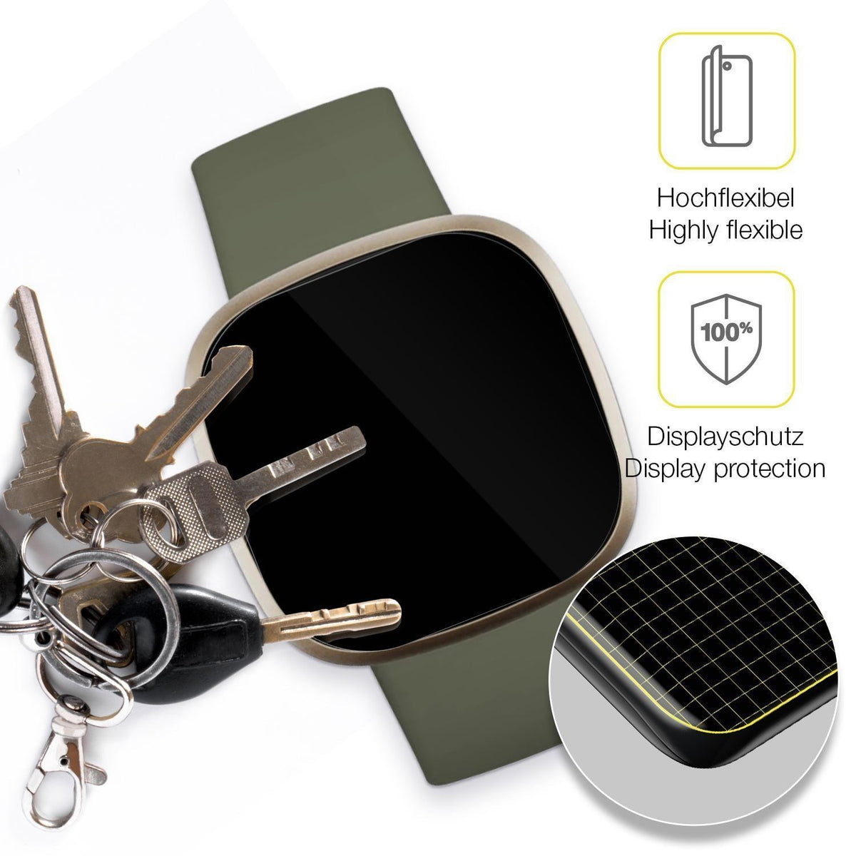 2x 3D Full Cover Schutzfolie für Fitbit Versa 3 (3)