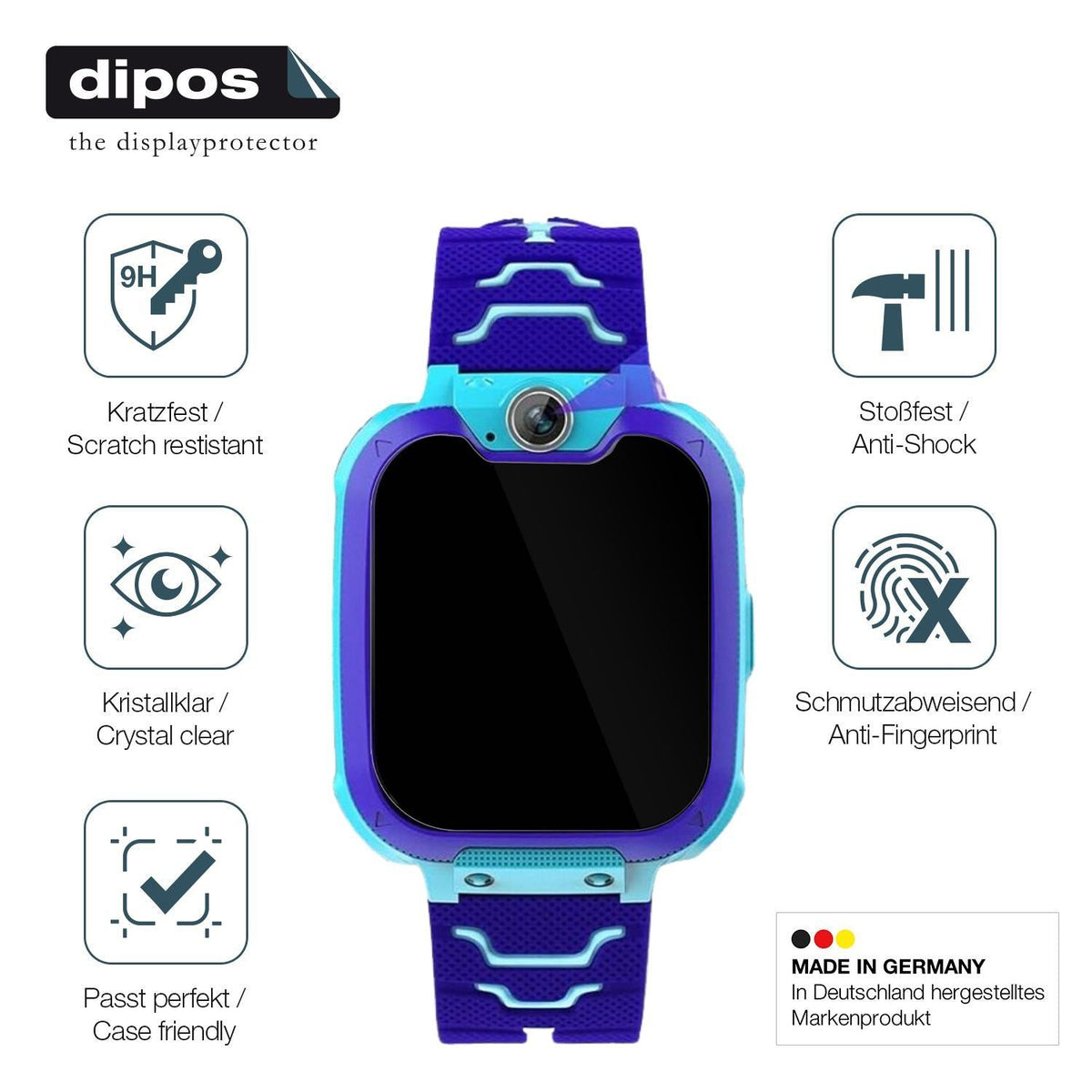 2x 9H Schutzfolie für Jubunrer Bleu Kids Smartwatc (7)