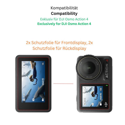4x Schutzfolie klar für DJI Osmo Action 4 Display- (2)