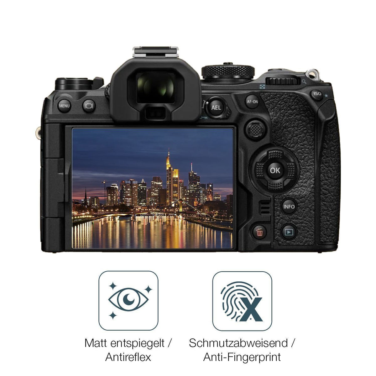 2x 9H Schutzfolie matt für Olympus OM System OM-1  (5)