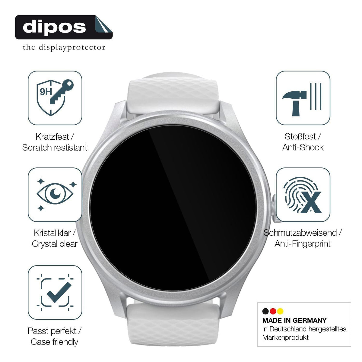2x 9H Schutzfolie für Hama 5010 Smartwatch Panzerf (7)