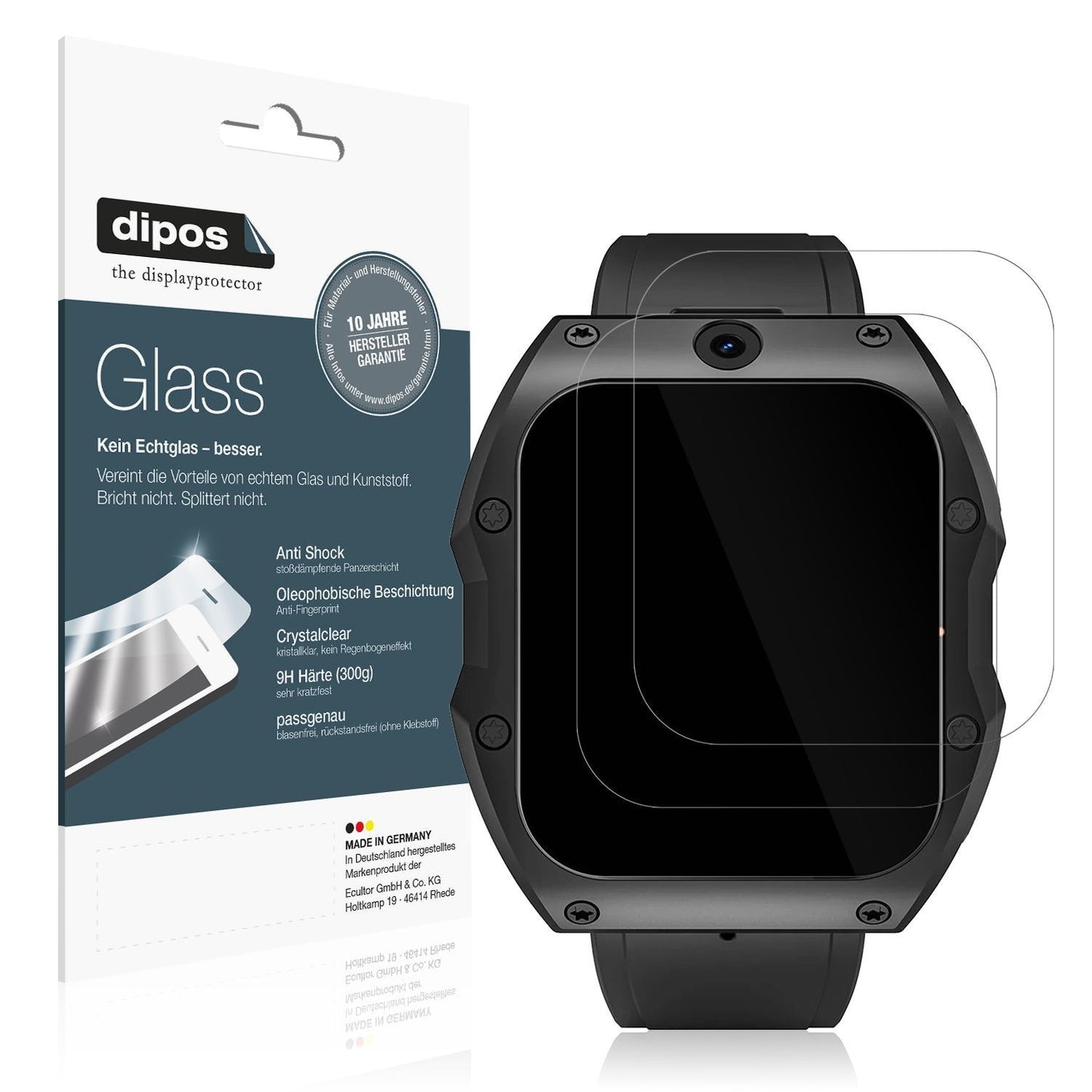 2x 9H Schutzfolie für Rogbid Model X Smartwatch Pa (1)