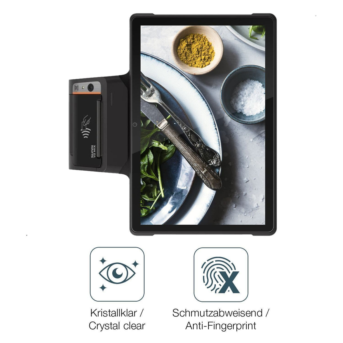 2x Schutzfolie klar für sunmi V3 Mix Display-Schut (4)