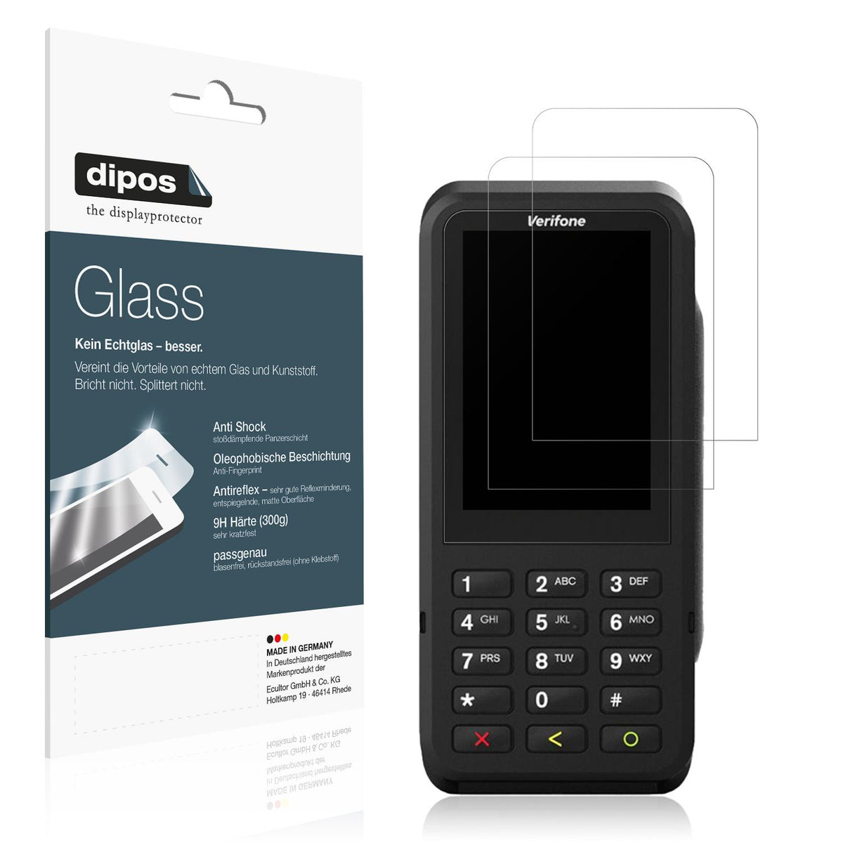 2x 9H Schutzfolie matt für Verifone P630 Panzerfol (1)