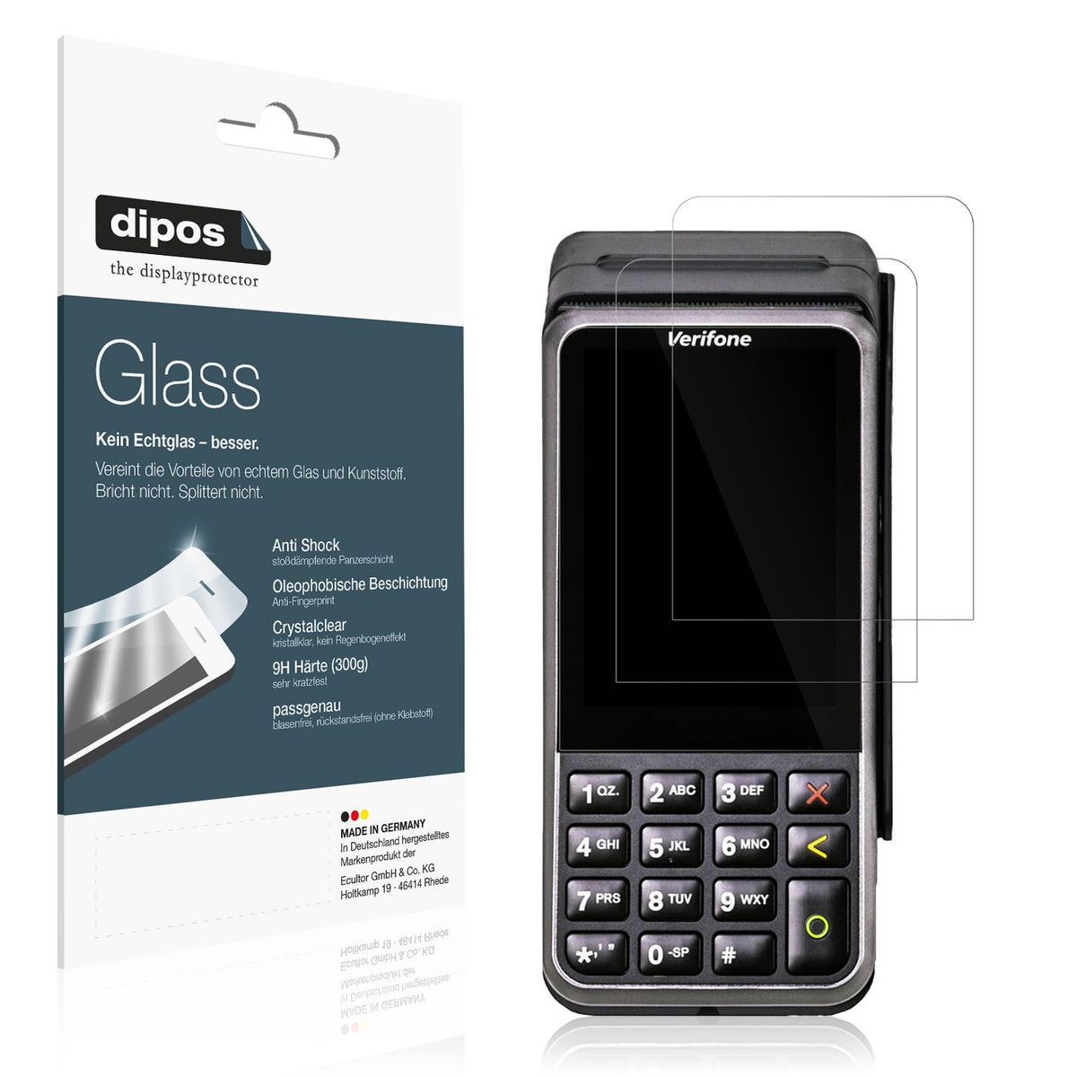2x 9H Schutzfolie für Verifone V400m Panzerfolie (1)