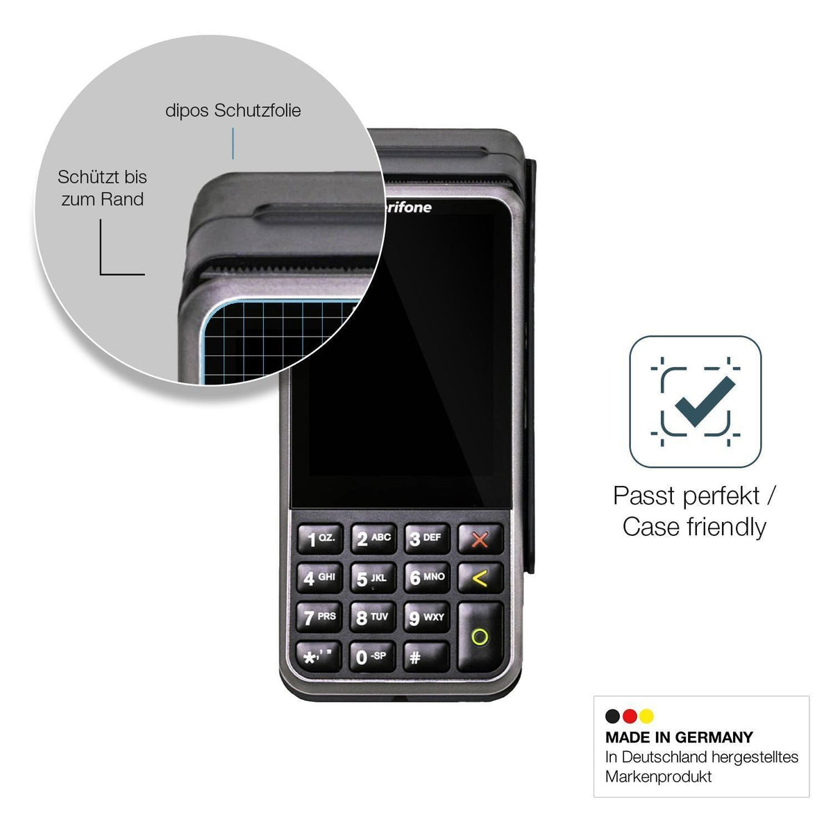2x 9H Schutzfolie für Verifone V400m Panzerfolie (6)