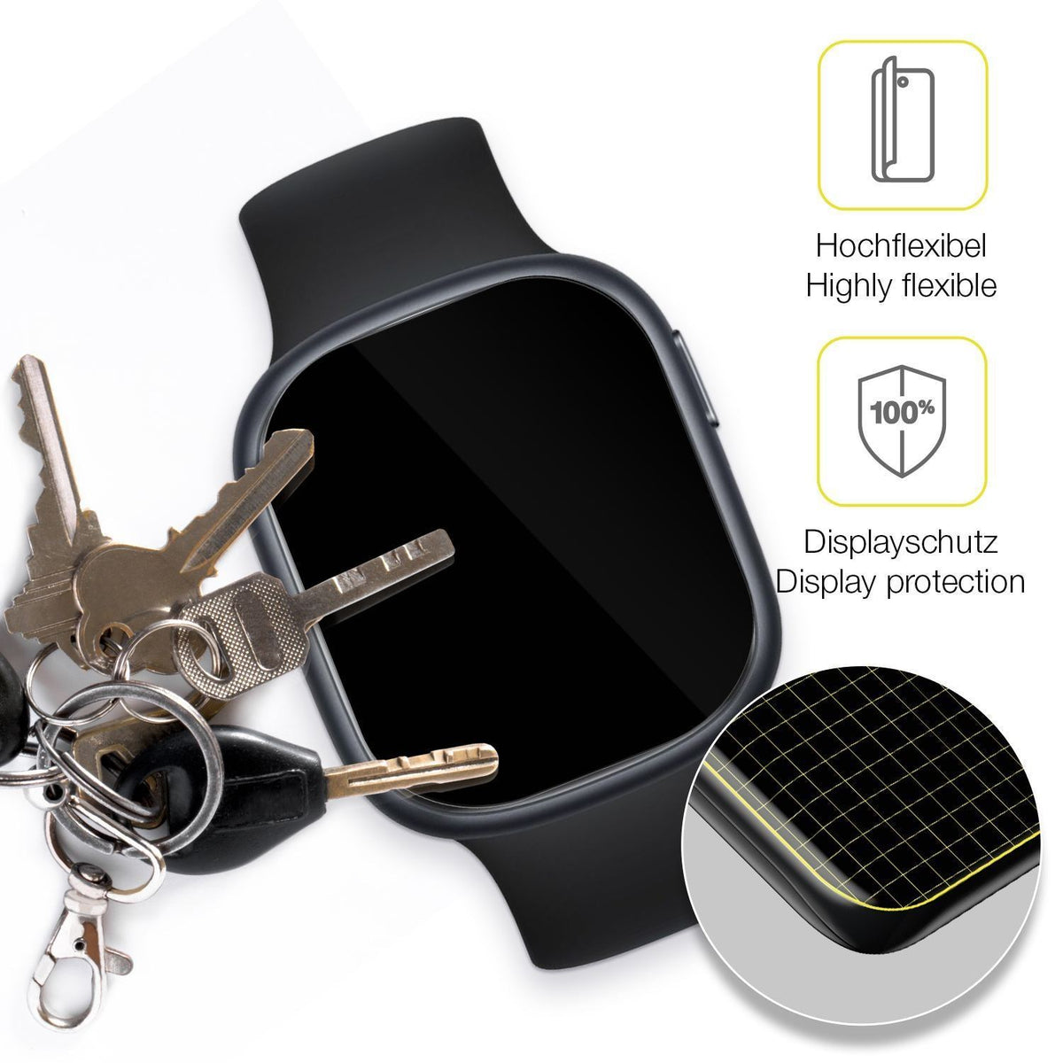 2x 3D Full Cover Schutzfolie für Honor Watch 4 (3)