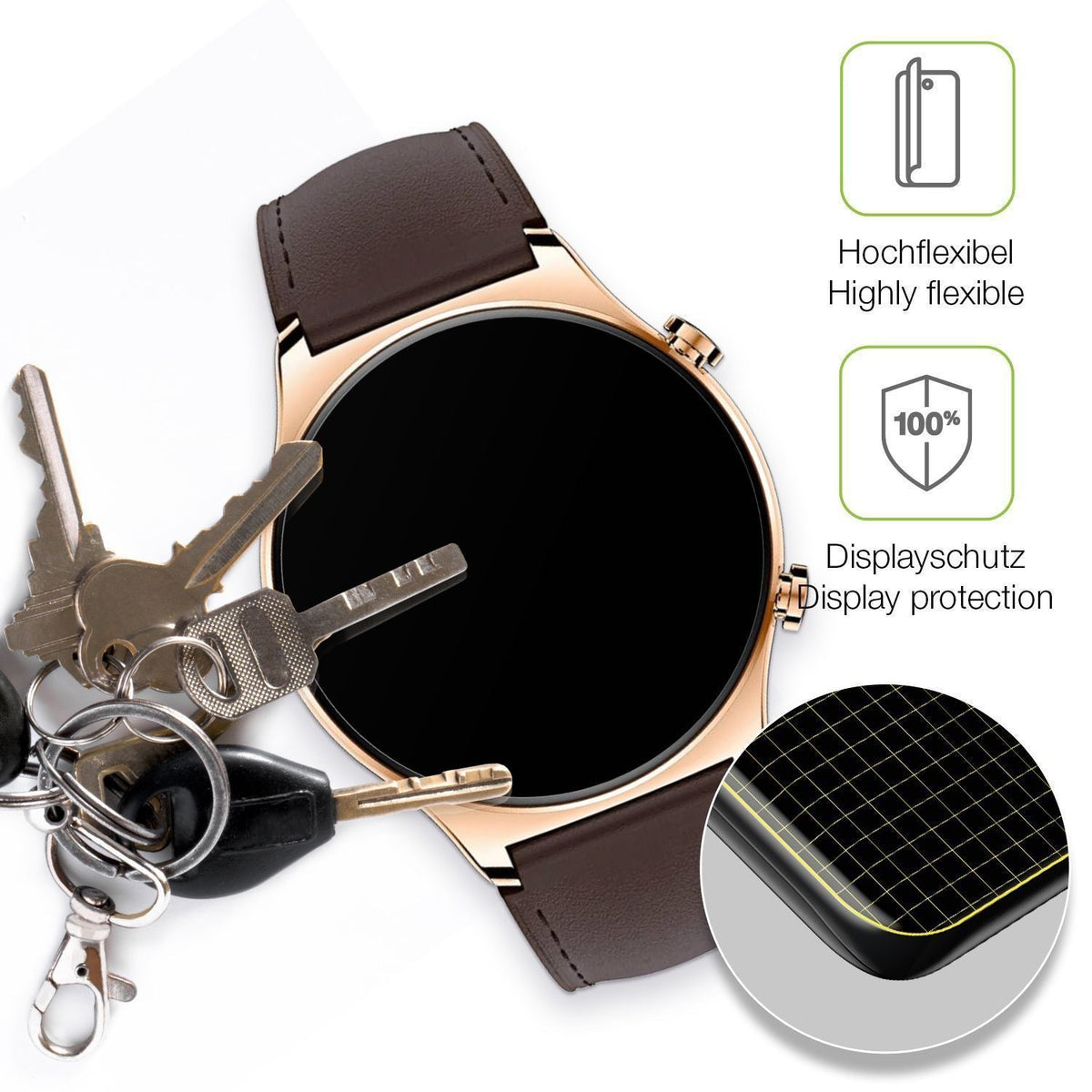 2x Full Cover Schutzfolie matt für Honor Watch GS  (3)