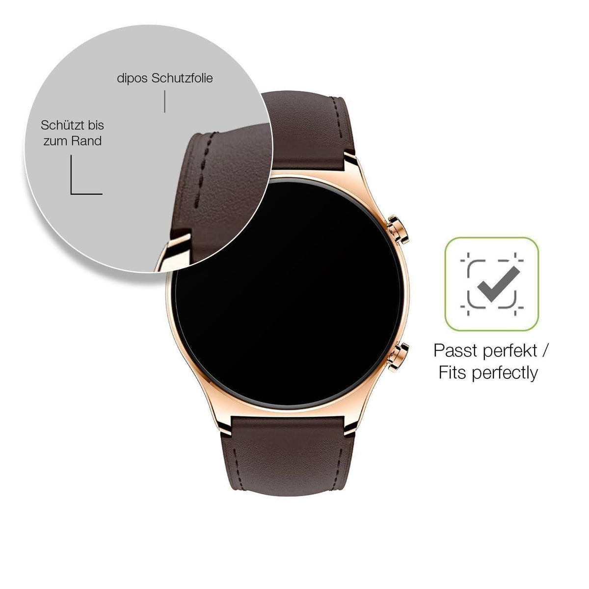 2x Full Cover Schutzfolie matt für Honor Watch GS  (6)