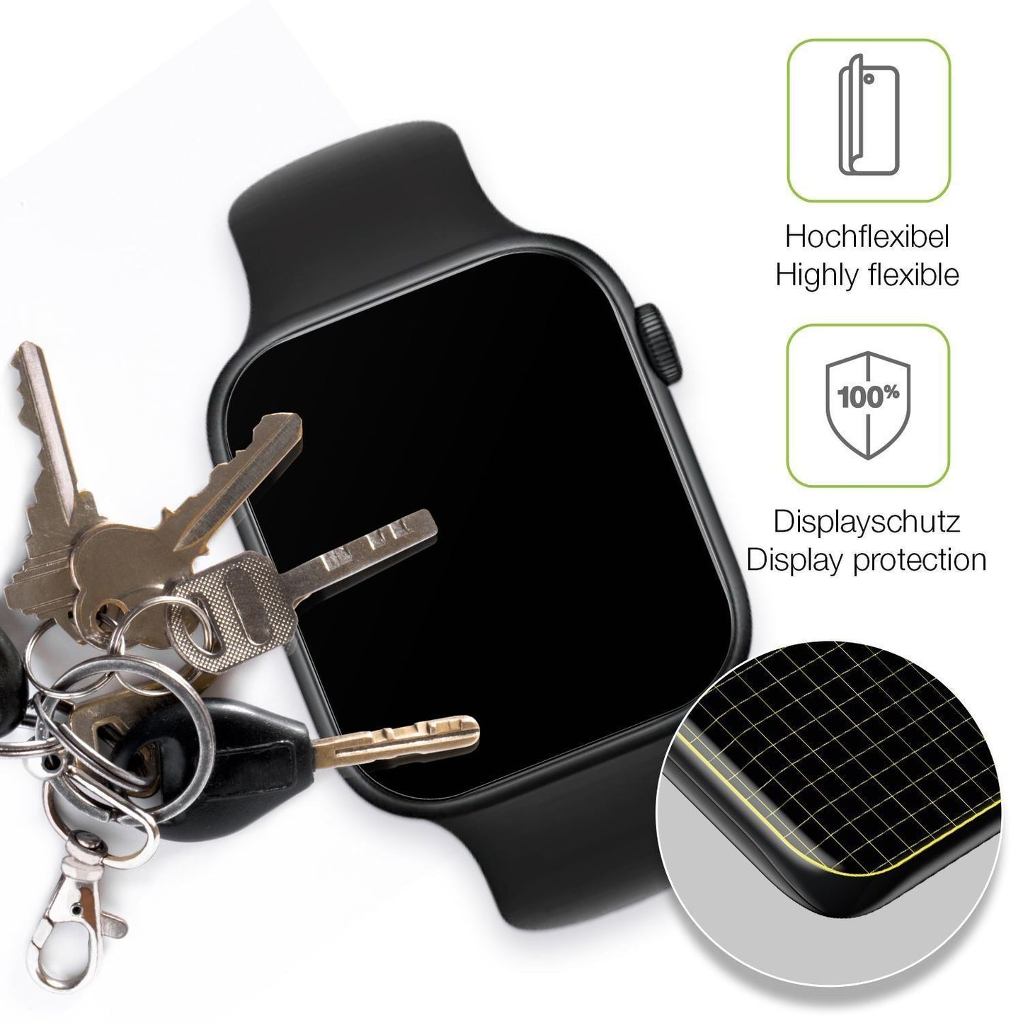 2x Full Cover Schutzfolie matt für Honor Watch 5 (3)
