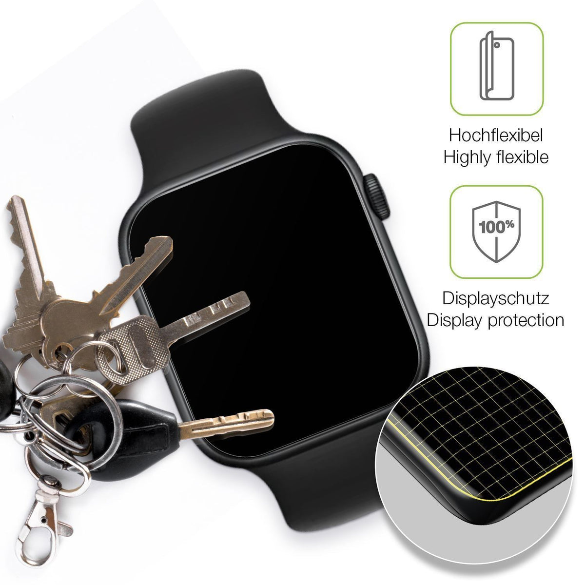 2x Full Cover Schutzfolie matt für Honor Watch 5 (3)