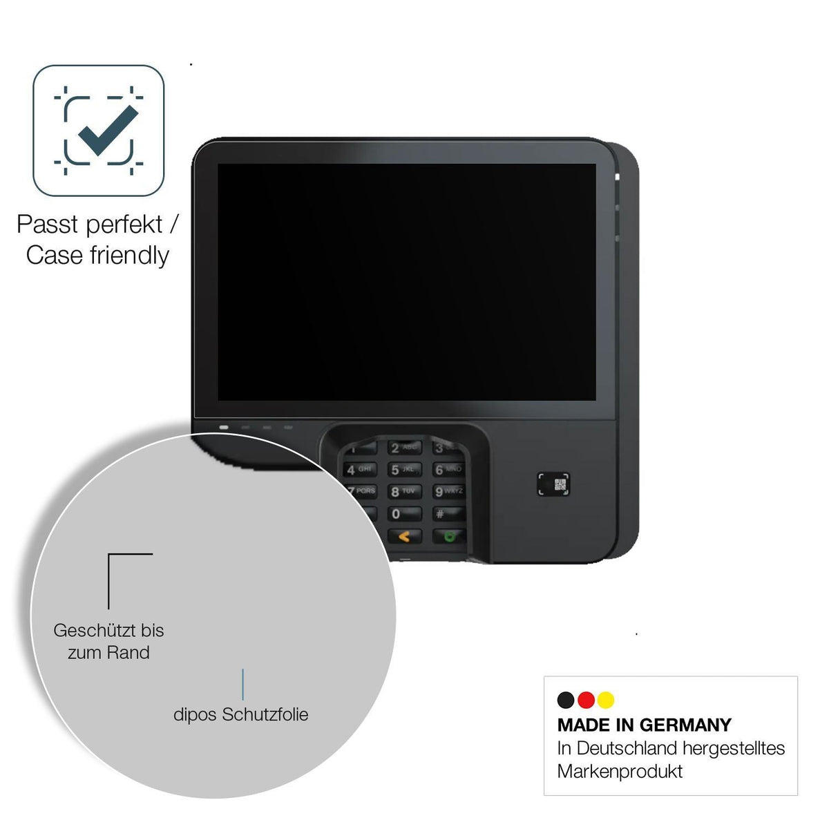 2x 9H Schutzfolie matt für Verifone M450 Panzerfol (6)
