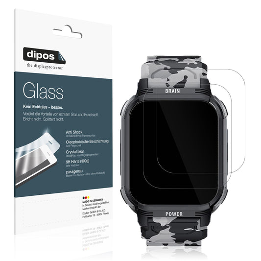 2x 9H Schutzfolie für LEMFO Y10 Smartwatch Panzerf (1)