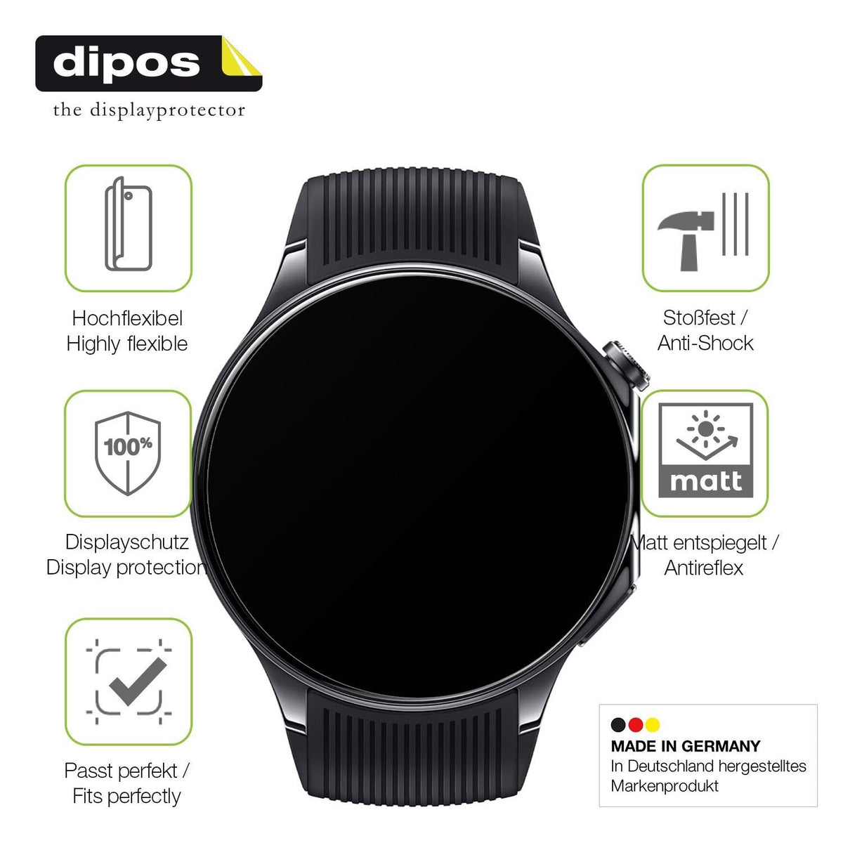 2x Full Cover Schutzfolie matt für Oppo Watch X2 (7)