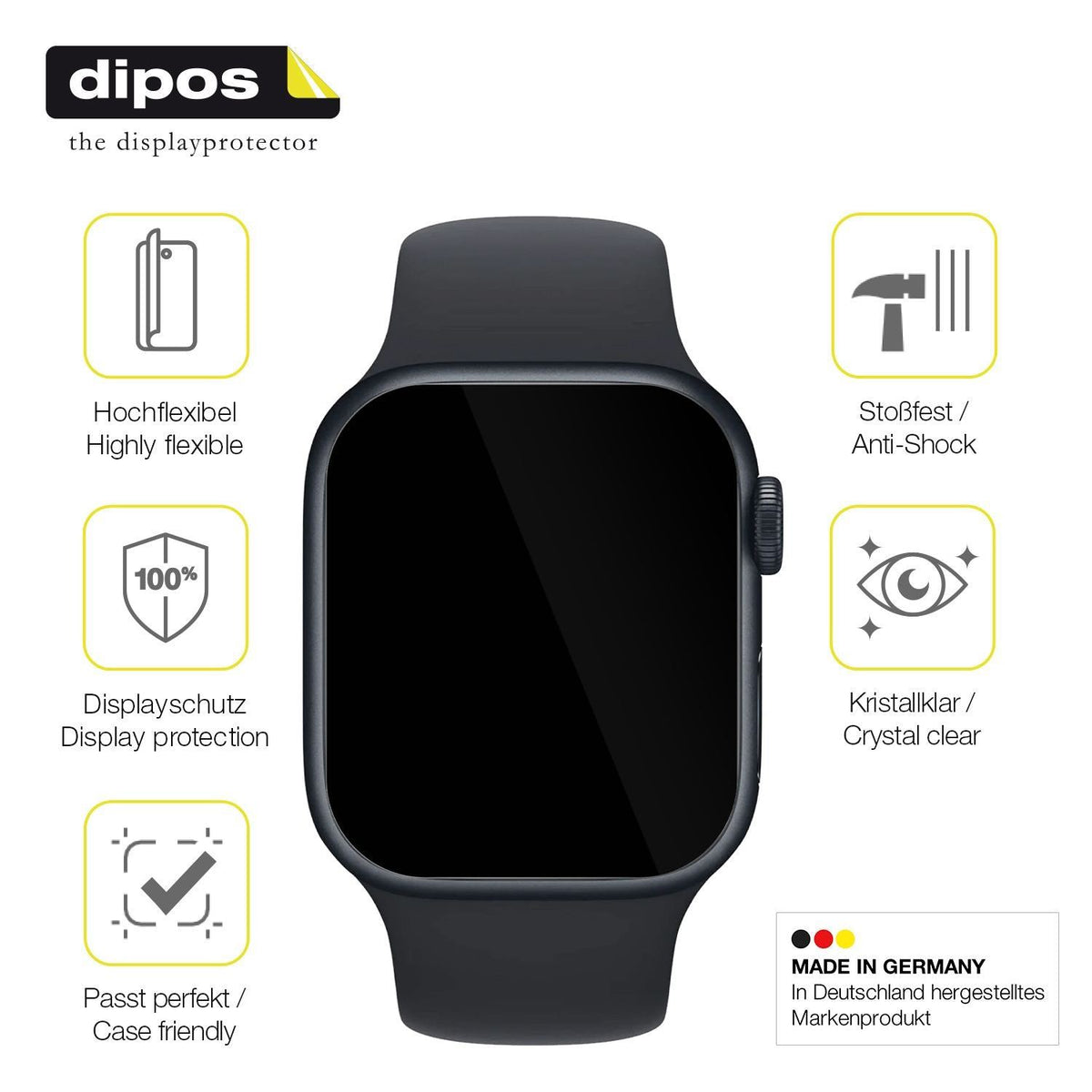 2x 3D Full Cover Schutzfolie für Apple Watch Serie (7)