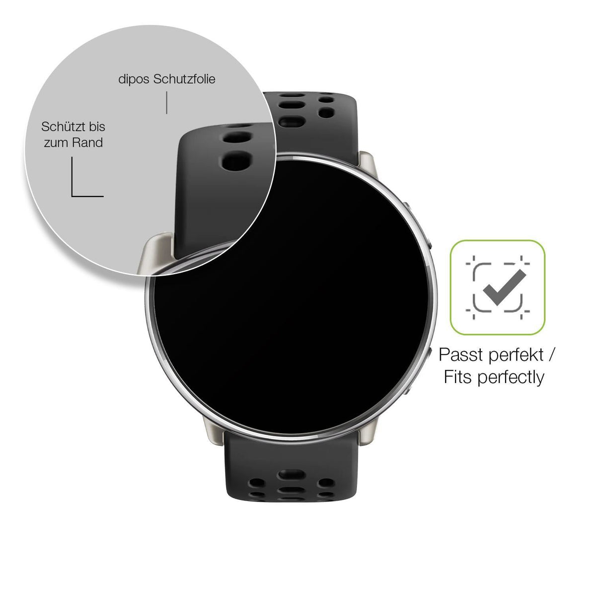 2x Full Cover Schutzfolie matt für Amazfit Active  (6)