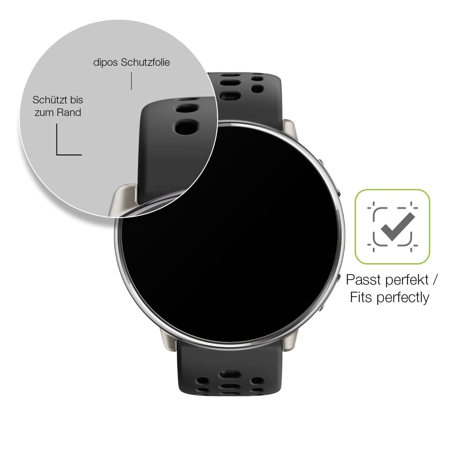 2x Full Cover Schutzfolie matt für Amazfit Active  (6)