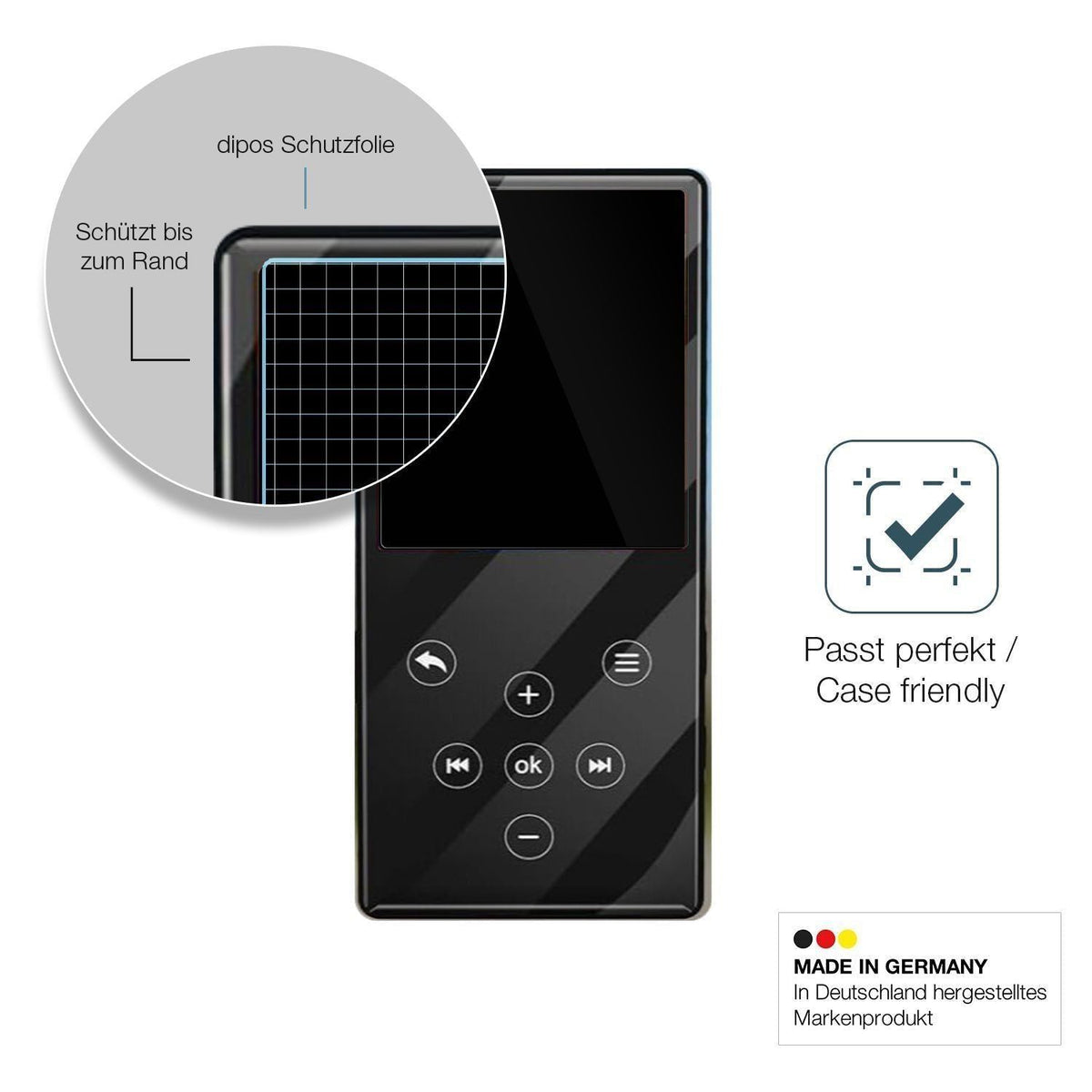 2x 9H Schutzfolie für Gueray Q9 MP3-Player Panzerf (6)