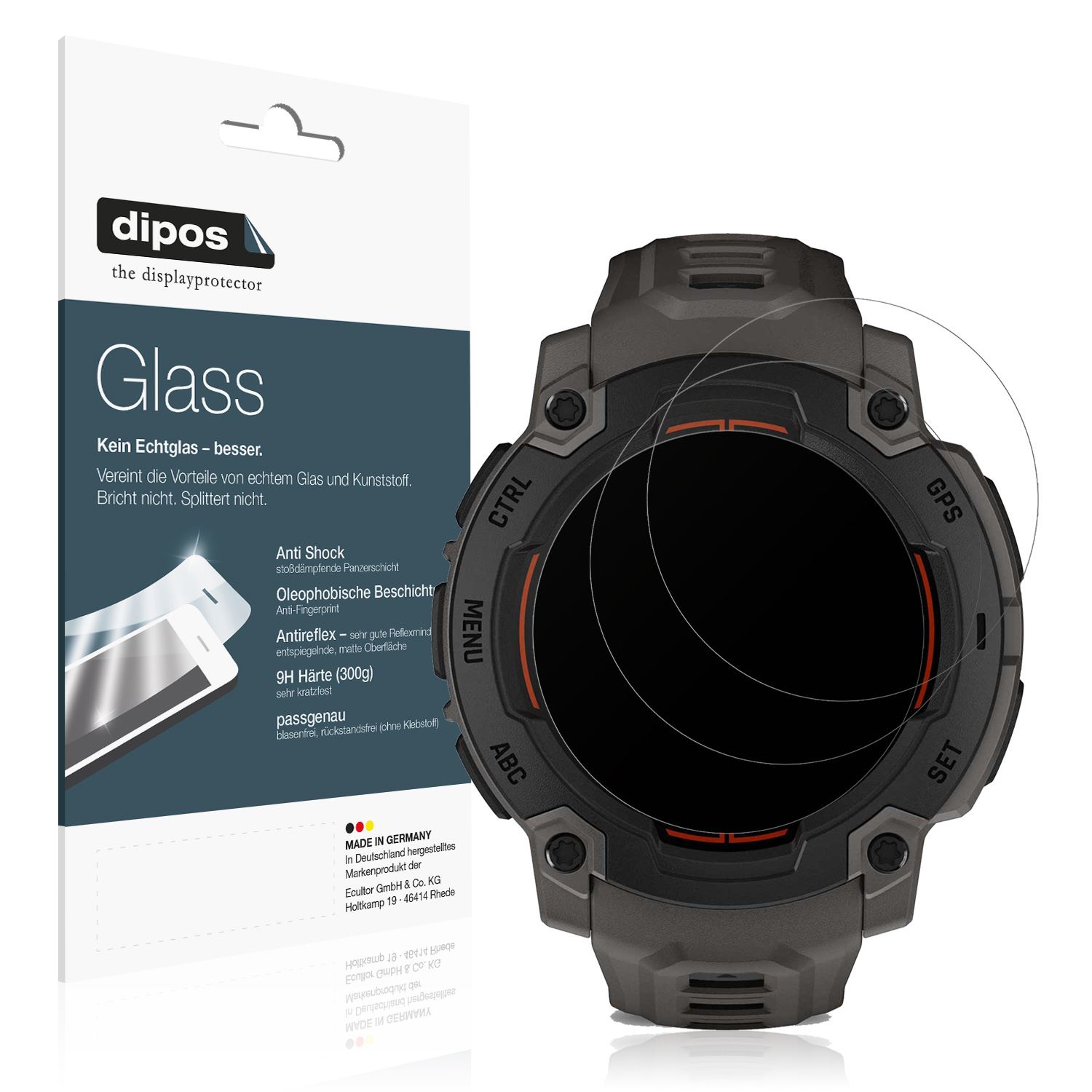 2x 9H Schutzfolie matt für Garmin Instinct E 45mm  (1)