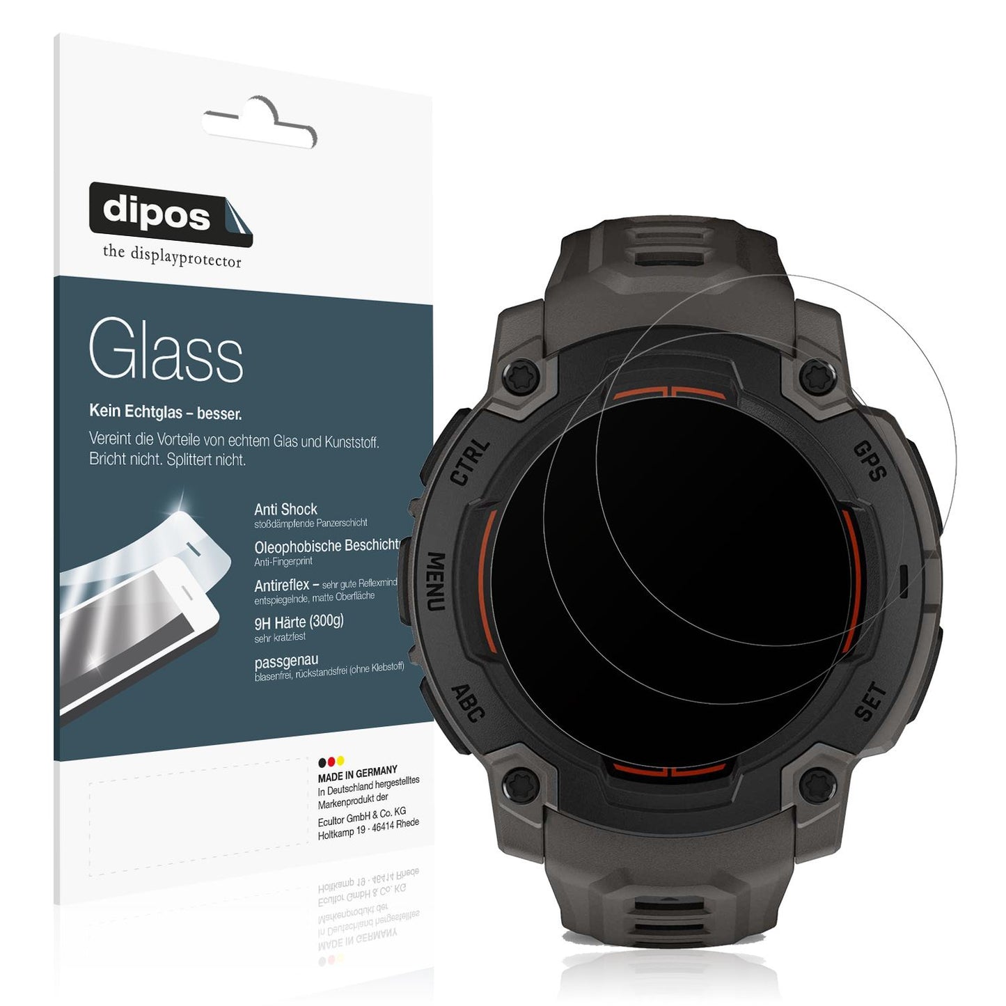 2x 9H Schutzfolie matt für Garmin Instinct E 40mm  (1)