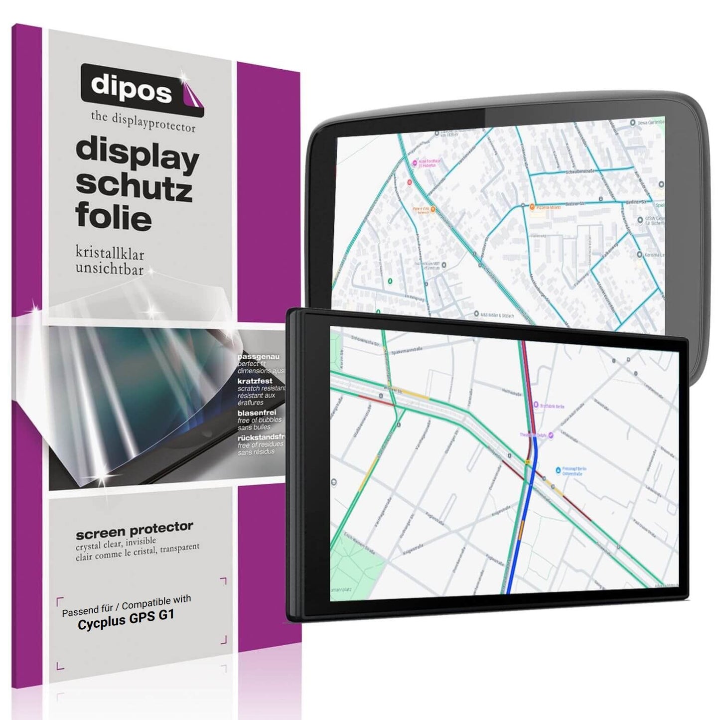 2x Schutzfolie klar für Cycplus GPS G1 Display-Sch (1)