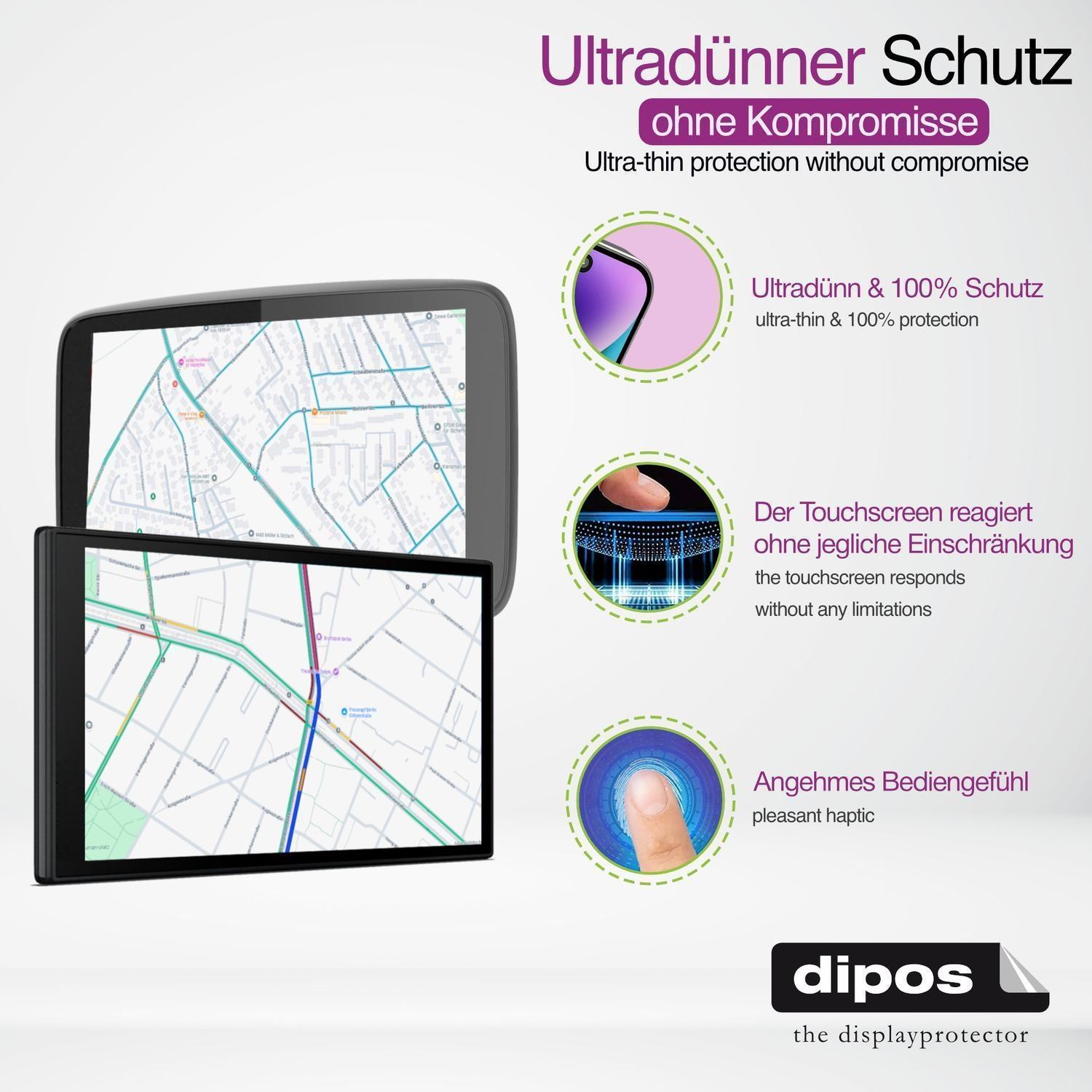 2x Schutzfolie klar für Garmin dezl LGV500 Display (3)