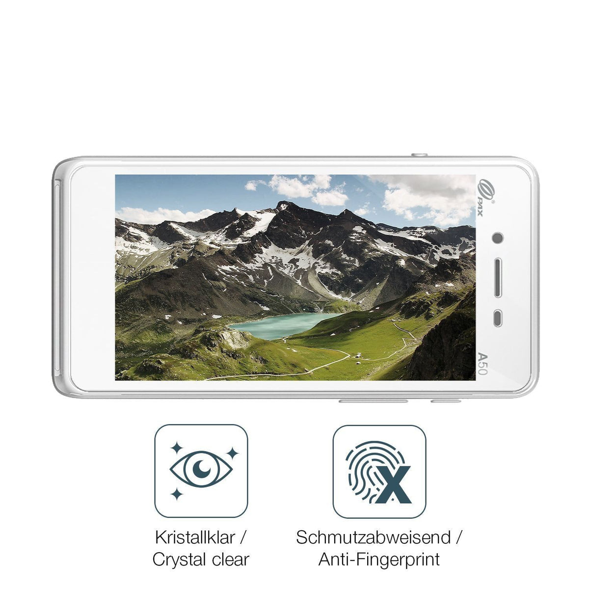 4x Schutzfolie klar für Pax A50 wallee Display-Sch (4)