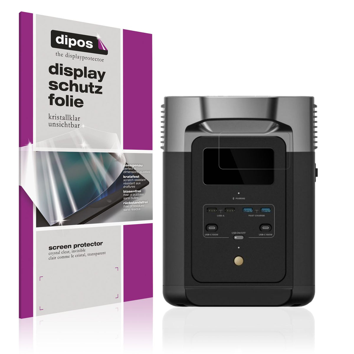 2x Schutzfolie klar für EF Ecoflow Delta 2 Display (1)