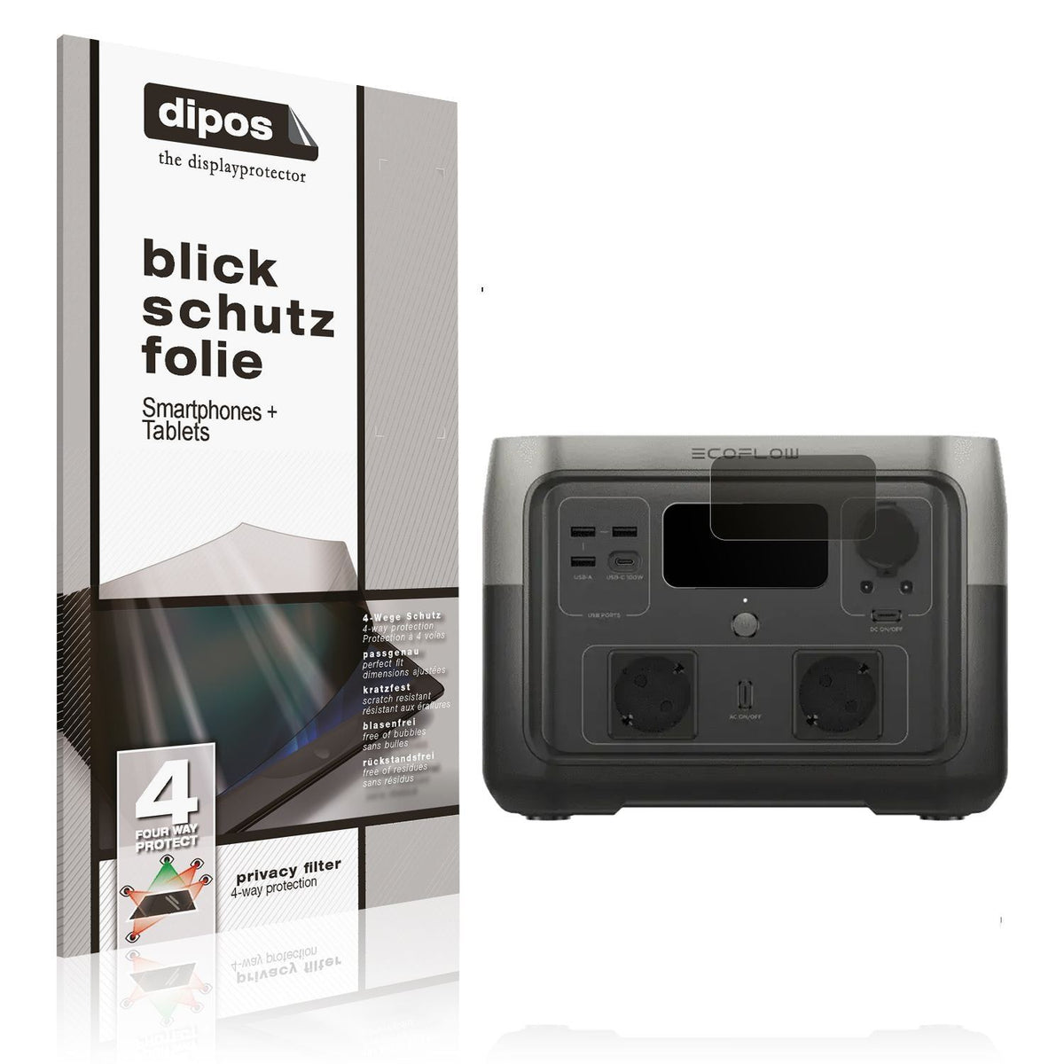 Blickschutzfolie für EF Ecoflow River 2 Max matt S (1)