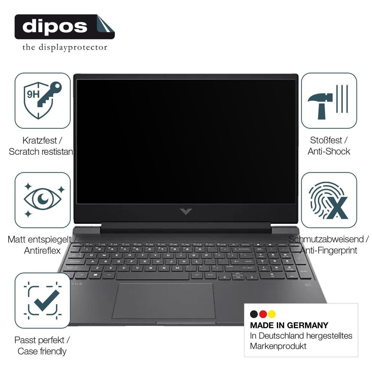 2x 9H Schutzfolie matt für HP Victus Gaming Laptop (7)