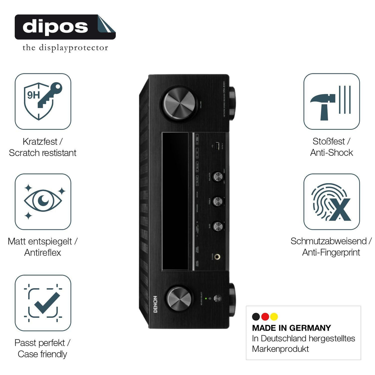 2x 9H Schutzfolie matt für Denon DRA-800H Panzerfo (7)