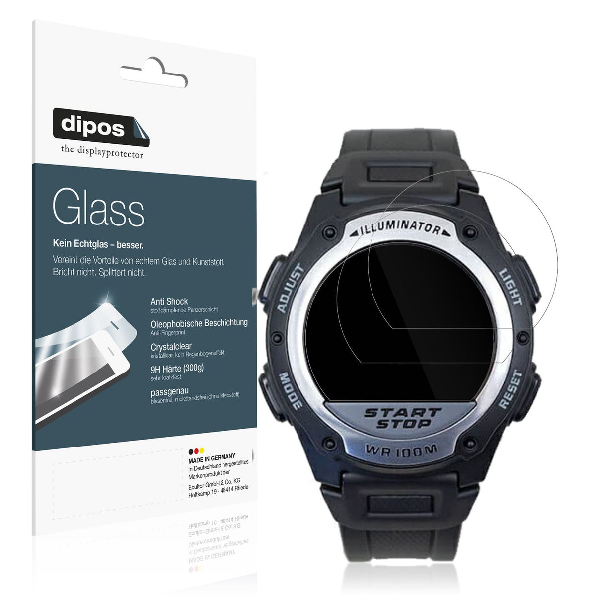 2x 9H Schutzfolie für Casio W-756 Panzerfolie (1)