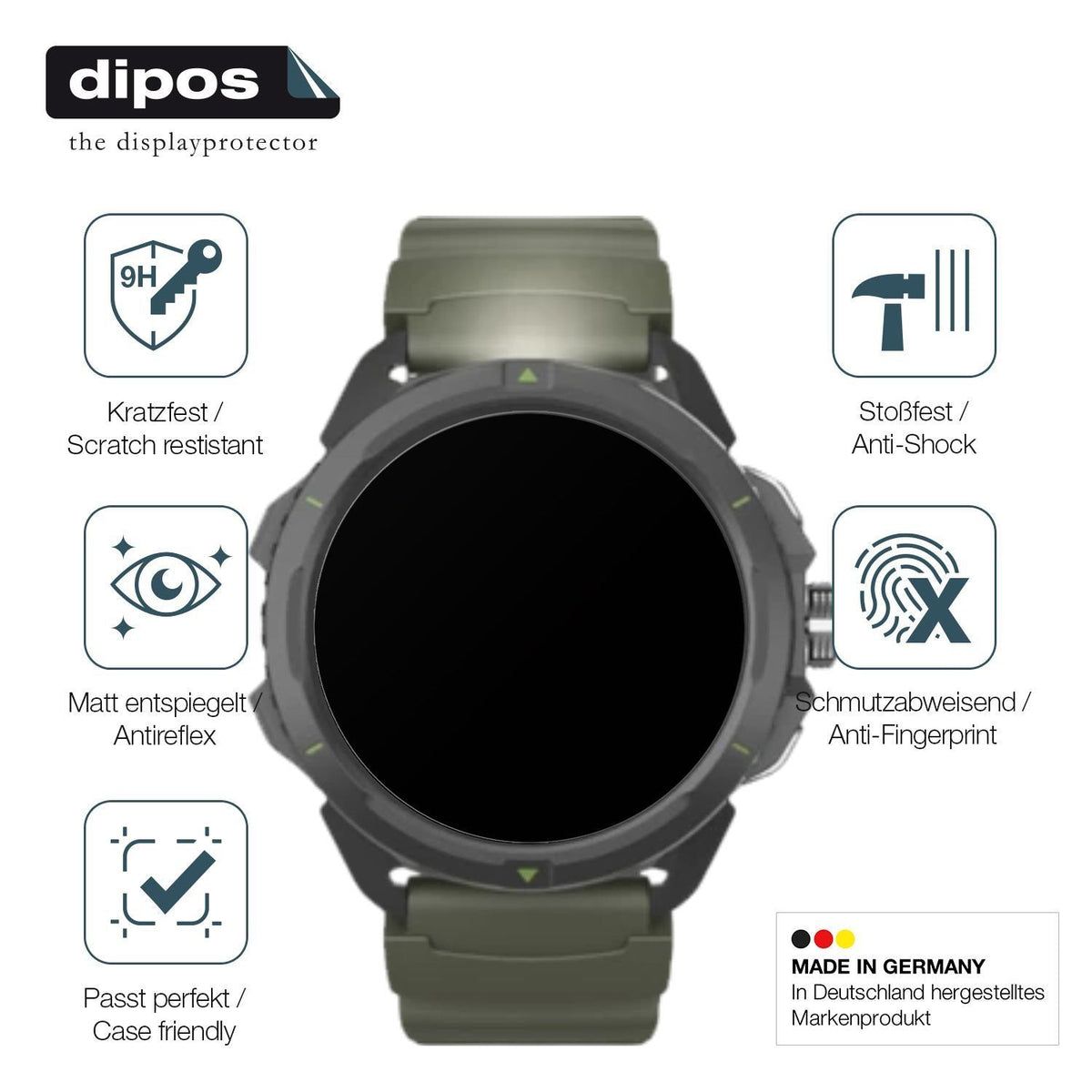 2x 9H Schutzfolie matt für Hammer Watch 2 Military (7)