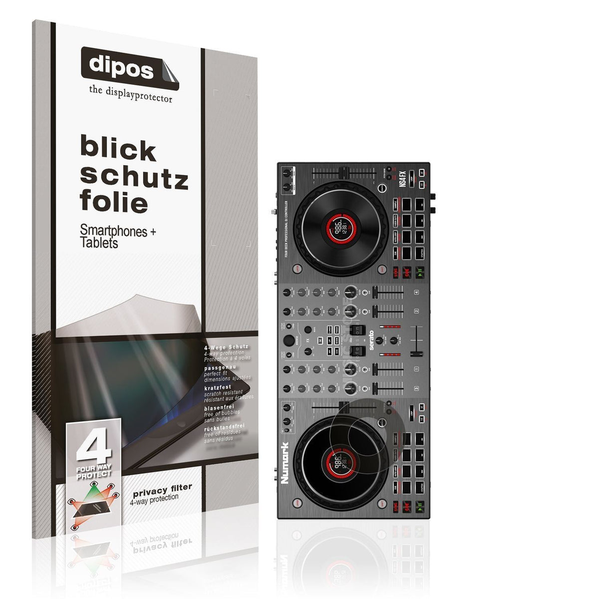 Blickschutzfolie für Numark NS4FX Jog matt Schutzf (1)