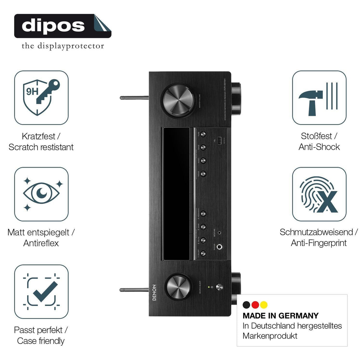 2x 9H Schutzfolie matt für Denon AVR-X1700H Panzer (7)