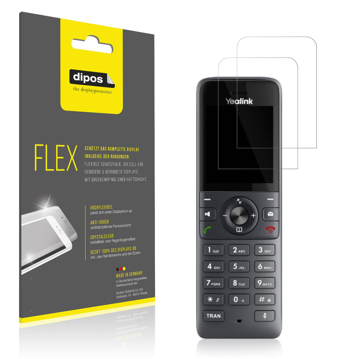 2x 3D Full Cover Schutzfolie für Yealink W71H Dect (1)