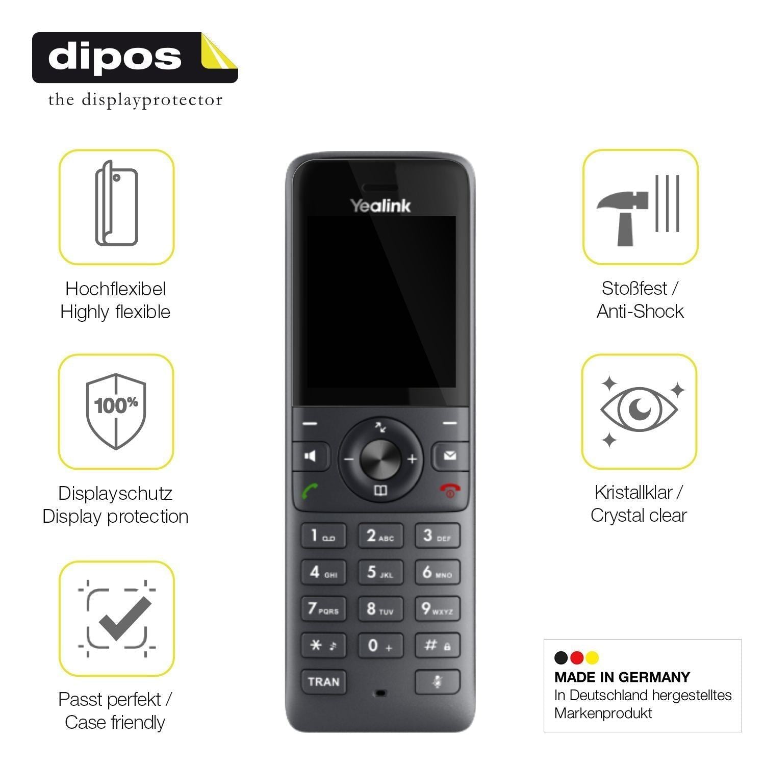 2x 3D Full Cover Schutzfolie für Yealink W71H Dect (7)
