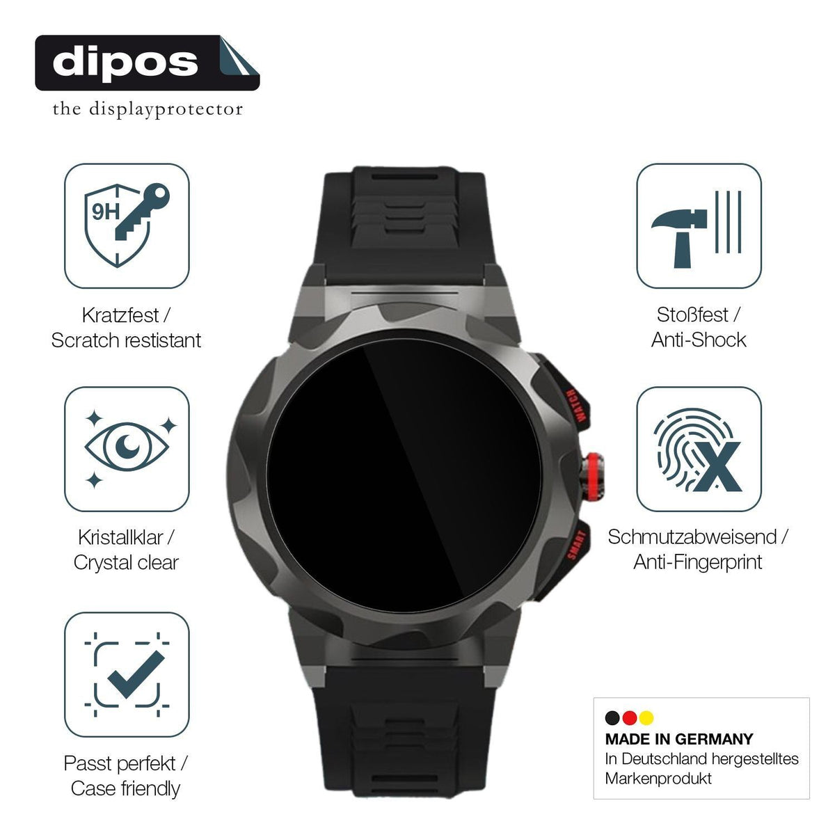 2x 9H Schutzfolie für Loyewaier 2 Zoll Smartwatch  (7)