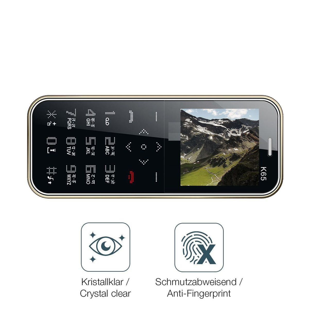 4x Schutzfolie klar für I Kall K65 Card Display-Sc (4)